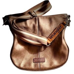 Wrangler metallic bronze western dual crossbody and shoulder bag